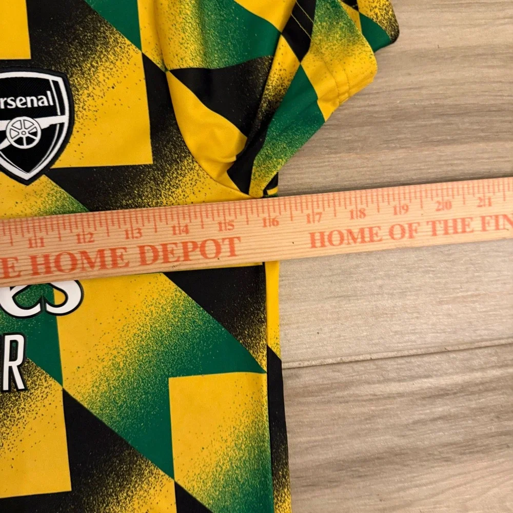 Adidas Arsenal FC 2022-23 Pre-Match Jersey Youth Medium 11-12Y Yellow Green - Picture 8 of 9